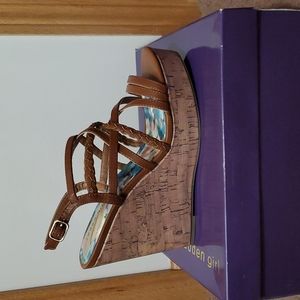 Madden Girl Wedges, Size 10, Cognac